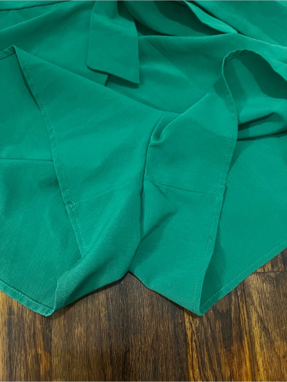Main Strip Emerald Green Ruffle Wrap Mini Dress - Picture 2 of 10